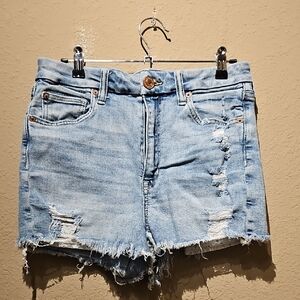 American Eagle Outfitters Curvy High Rise Shortie Light Blue Size 8